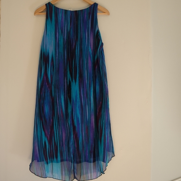 Dress Barn Dress Women's Size 12 Blue and Purple Sleeveless Dress Fairycore - Picture 4 of 10